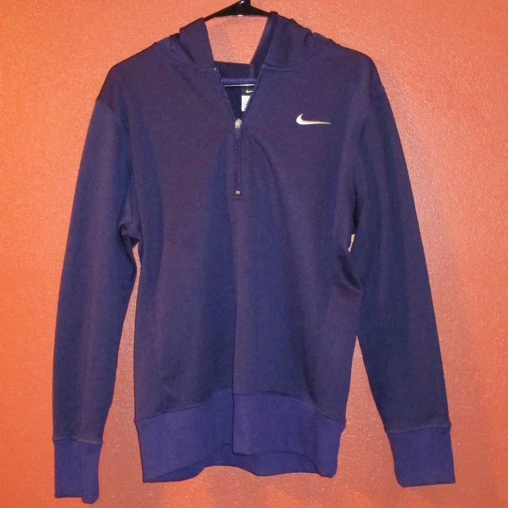 Nike Hoodie Woman Large Blue White Outdoor Summer Night Swoosh Pullover Hoodie